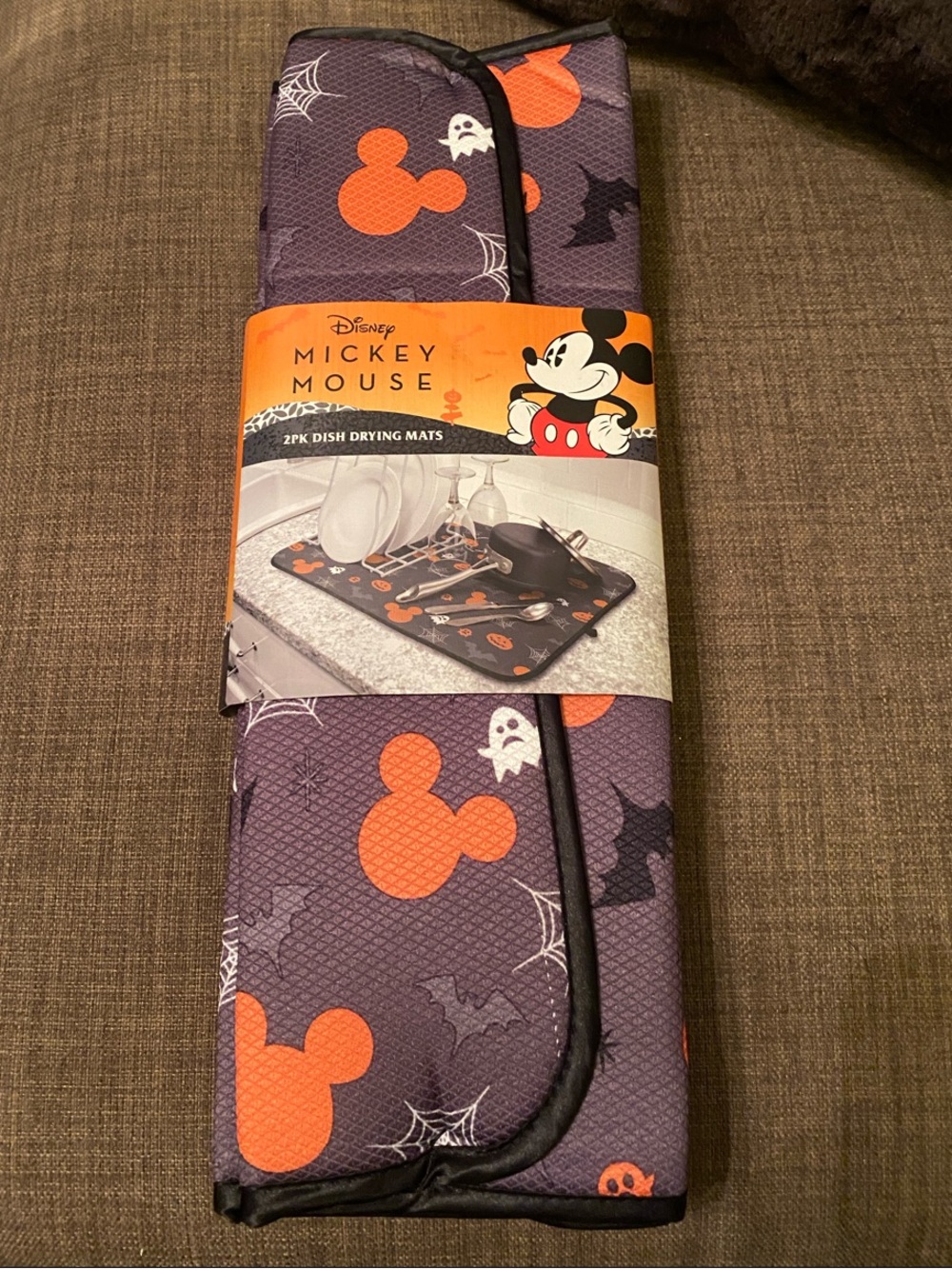 Disney Mickey Mouse Halloween Drying Mat - Orange & Purple